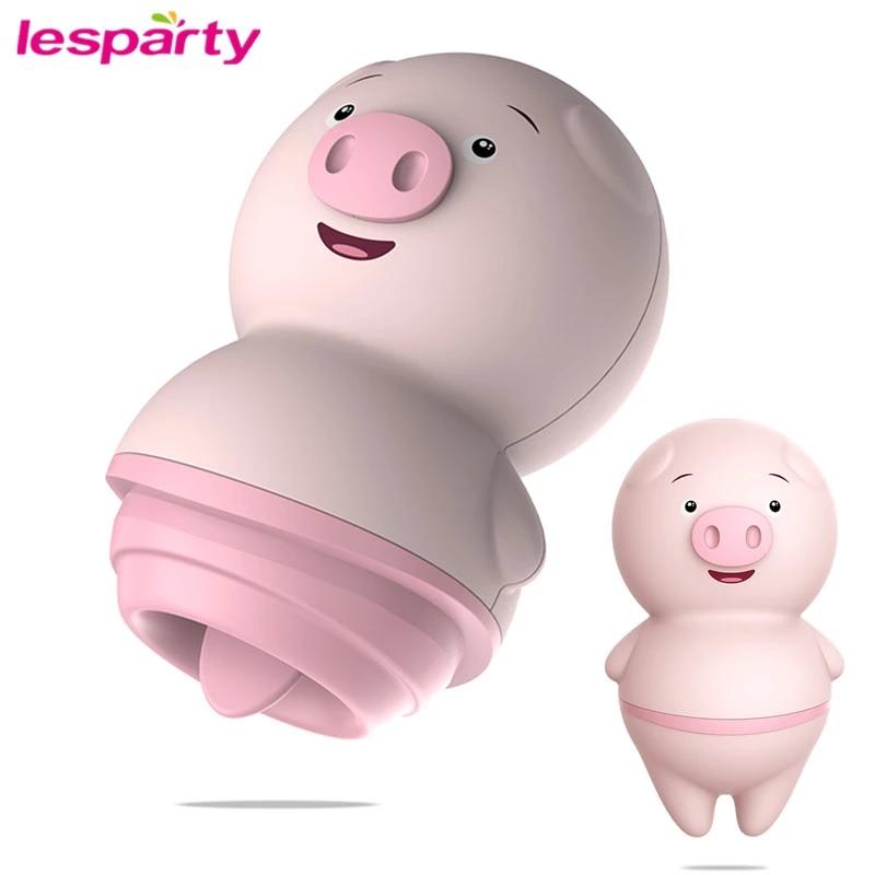 Cute Pig Dildo Vibrator Tongue Pussy Licking Sex Machine for Adult Vagina Clitoris Stimulator Nipple Massager Sex Toys for Woman
