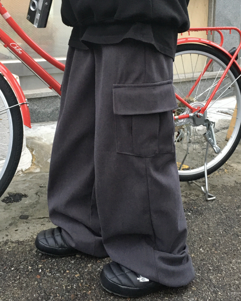 골덴 카고 스트링 팬츠 (4C)