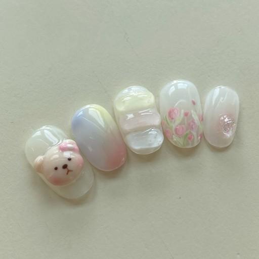 🧴봄신상 : 곰돌이의 꿈동산 수제네일팁 🧸