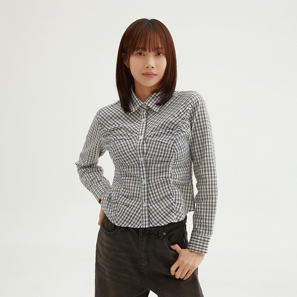 셔링 슬림핏 체크셔츠_SPYCF49G08