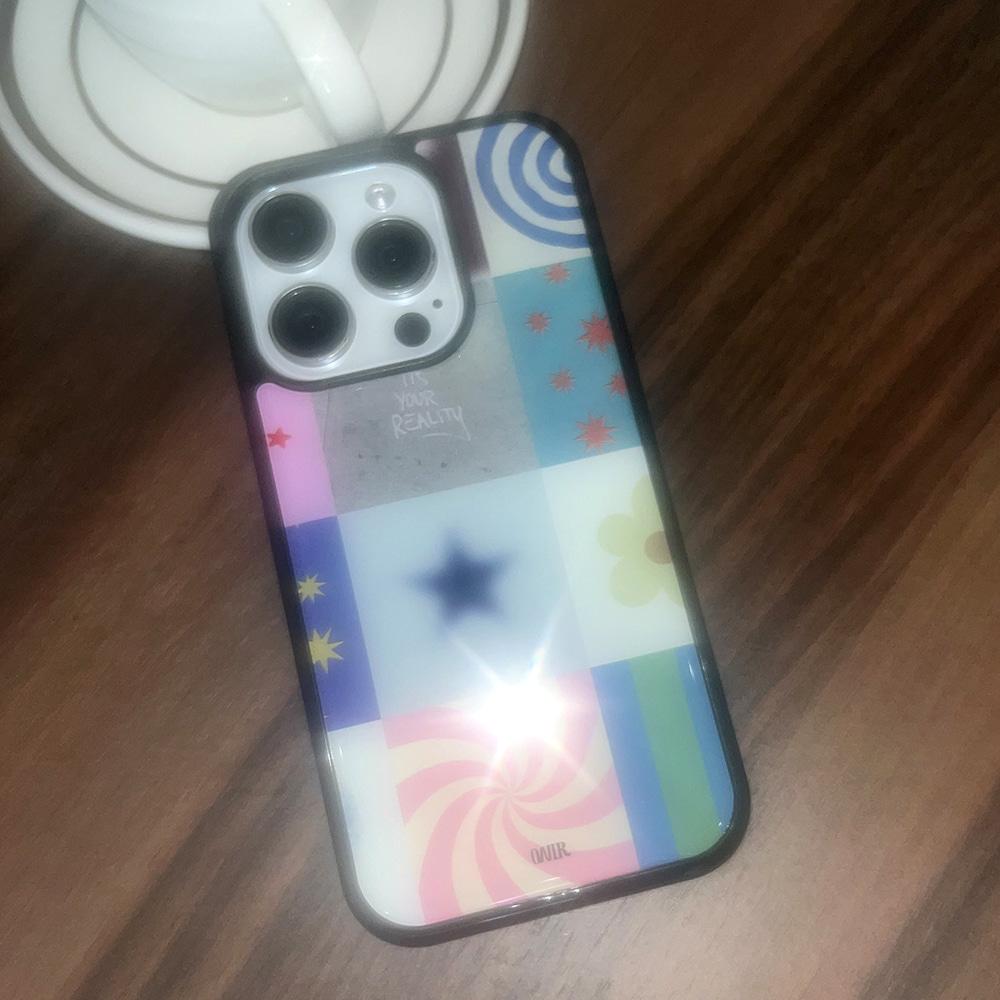 [아이폰16입고/MADE] 네모 패턴 빈티지 에폭시 아이폰케이스