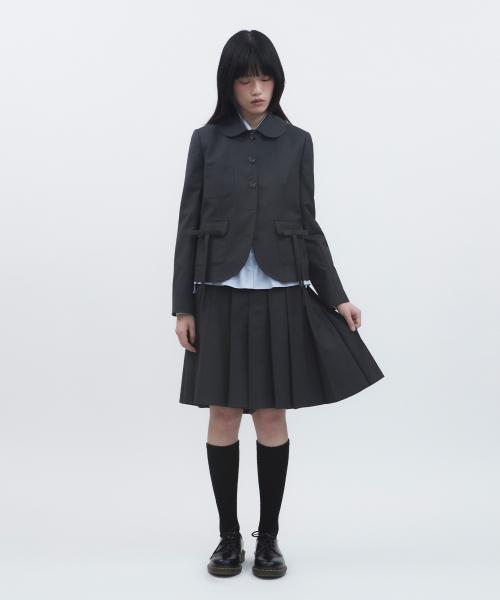 뚜오미오(TUOMIO)  MIDI PLEATS RIBBON CULOTTE PANTS  [CHARCOAL] - 사이즈 & 후기 | 무신사