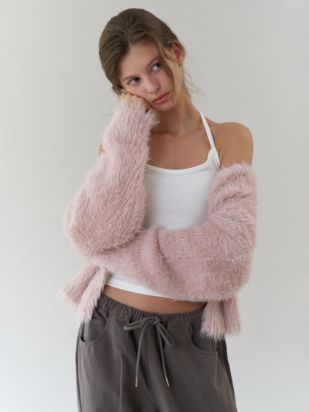 teddy cardigan (baby pink)