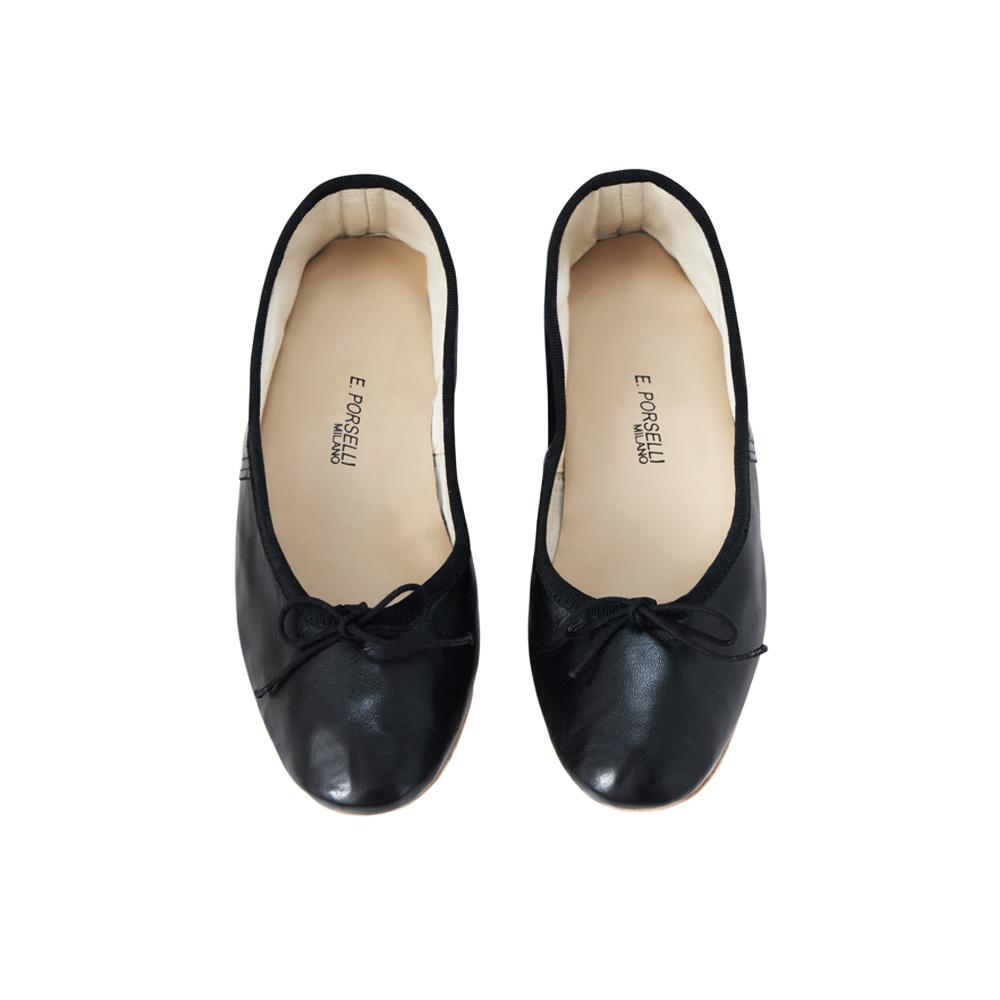 포셀리 레더 플랫 블랙