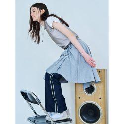 라인 배색 경량 데님  네이비 (125421MP7R)