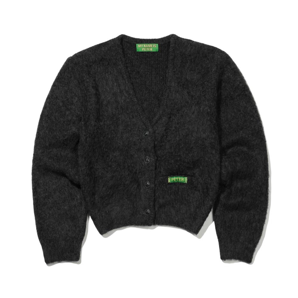 (W) PETER BRUSHED CARDIGAN - CHARCOAL