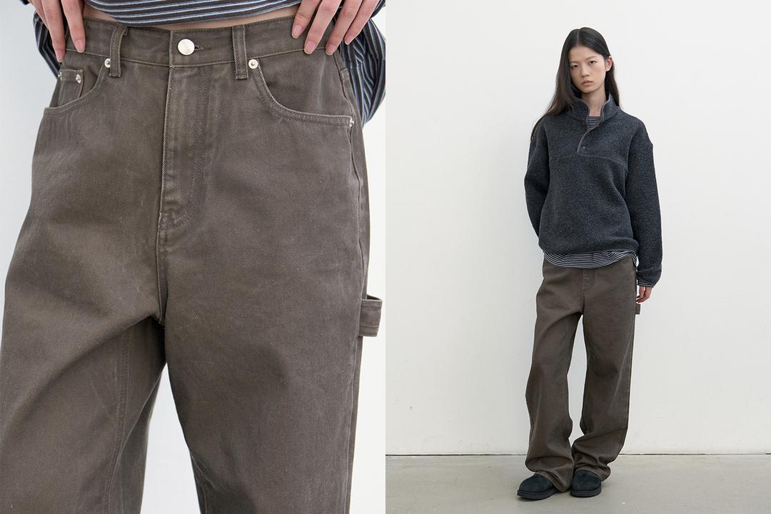 Color dyed carpenter pants (vintage brown)