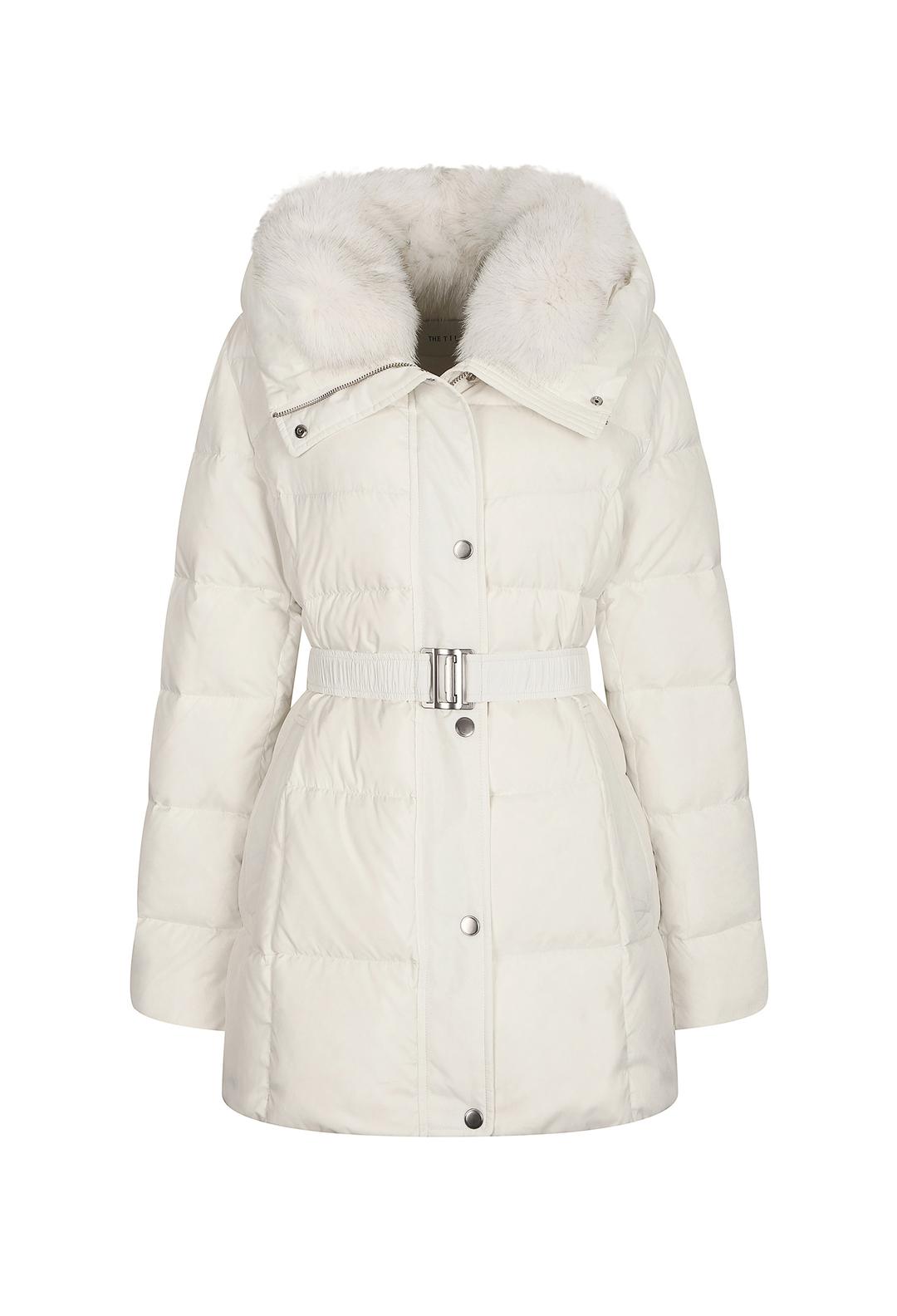 폭스 후드 하프 구스다운 점퍼 (WHITE)