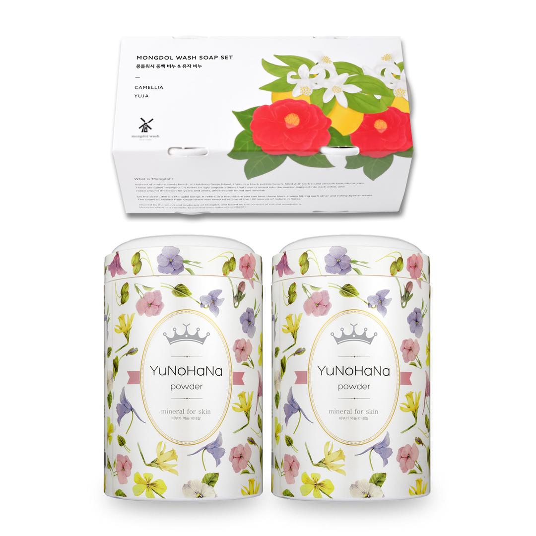 유노하나 800g 2개 + 몽돌워시 비누 2개 세트
