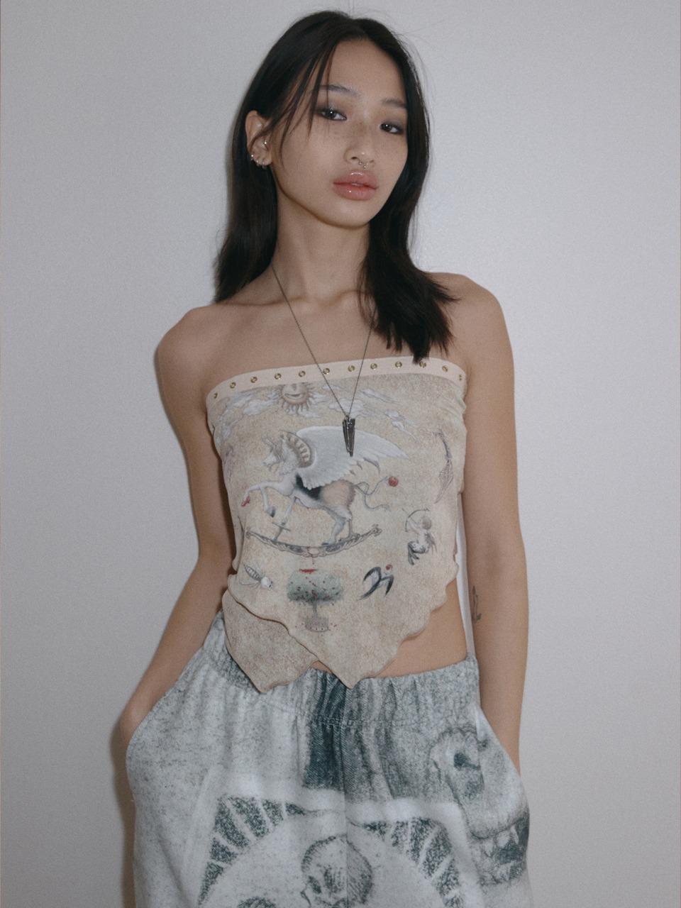 [3/20 예약배송] Woody Horse Bandana Top
