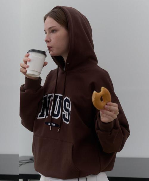 후크(HUKE)  Nus 로고 후드티 (브라운) - 사이즈 & 후기 | 무신사