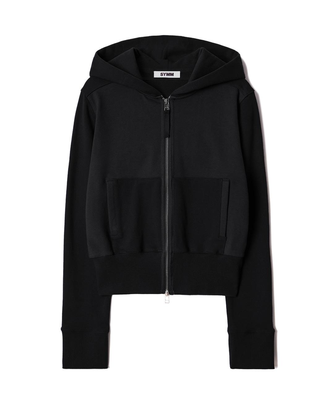 W Paneled Zip Hoodie (Black)