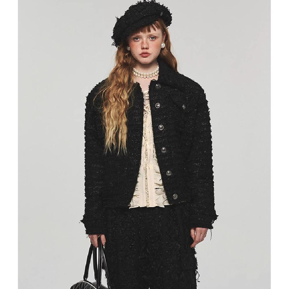 1JINNSTUDIO 트위드자켓 포켓 블루종 여성 가을자켓 정장 하객룩 코디 2color