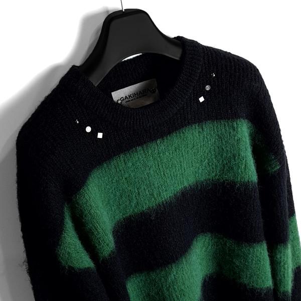 Cobain mild hair stripe knit (Green)