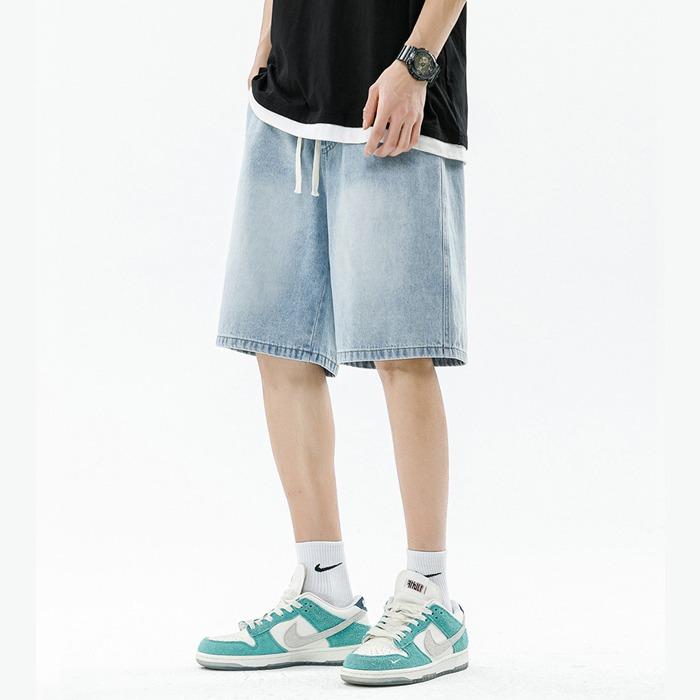 밴딩 와이드 데님 하프팬츠 P#DS221