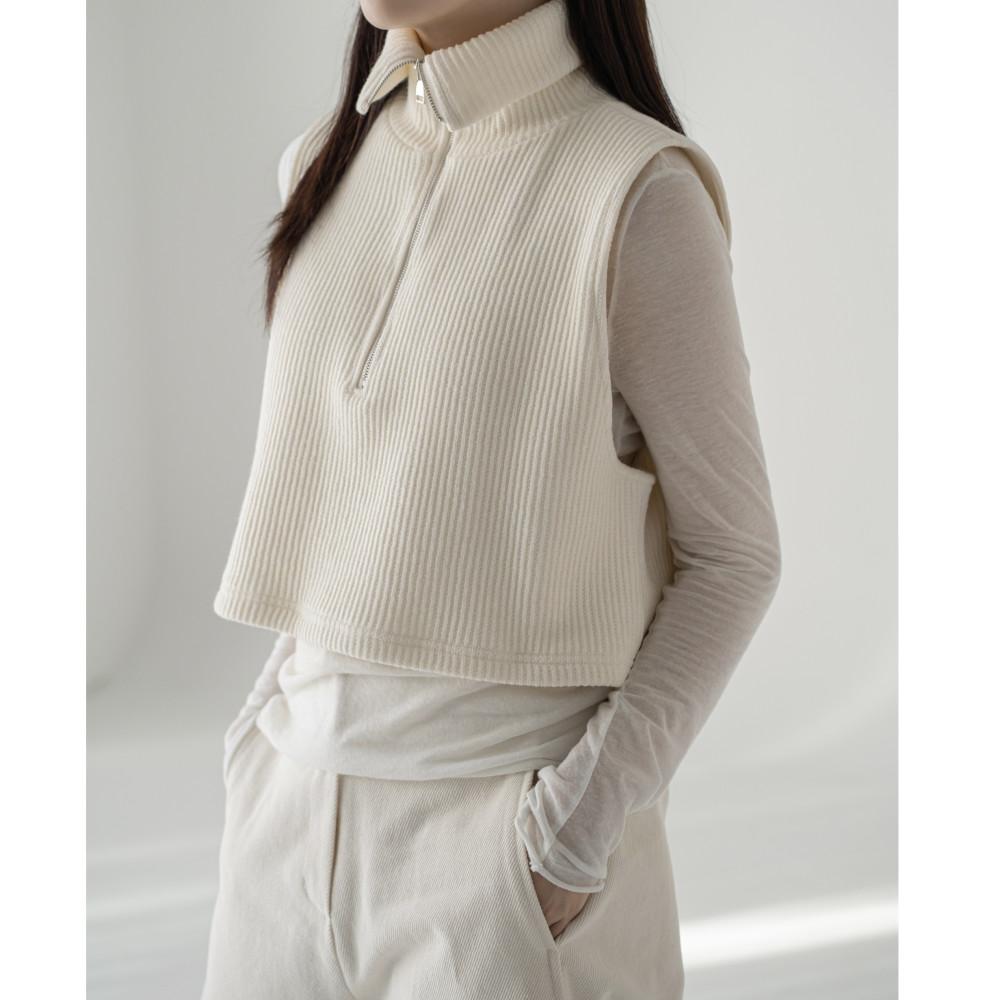 골지 하이넥 반집업 베스트 (4color)