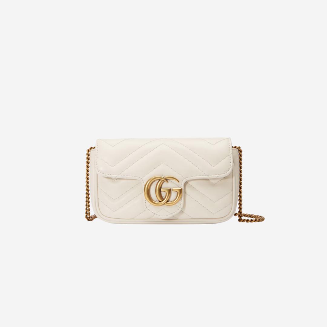 Gucci GG Marmont Matelasse Super Mini Bag White