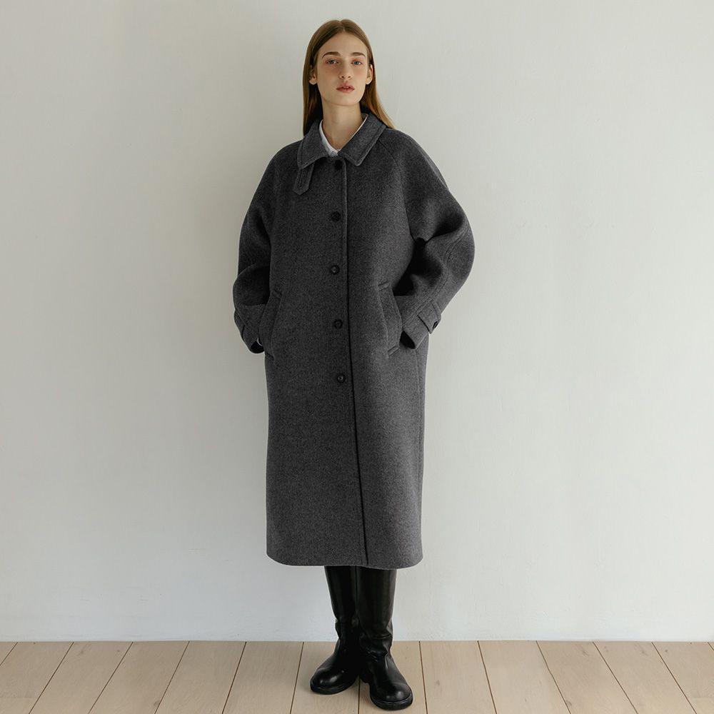 BALMACAAN WOOL COAT MELANGE GREY