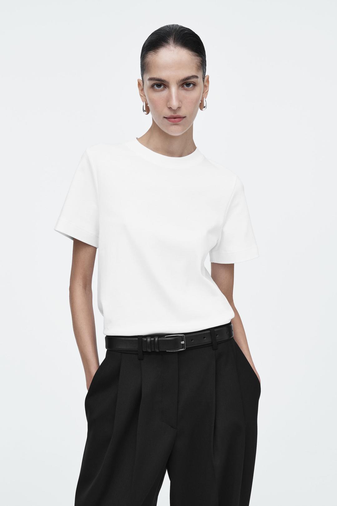 T-SHIRT REGULAR ÉLÉGANT - BLANC