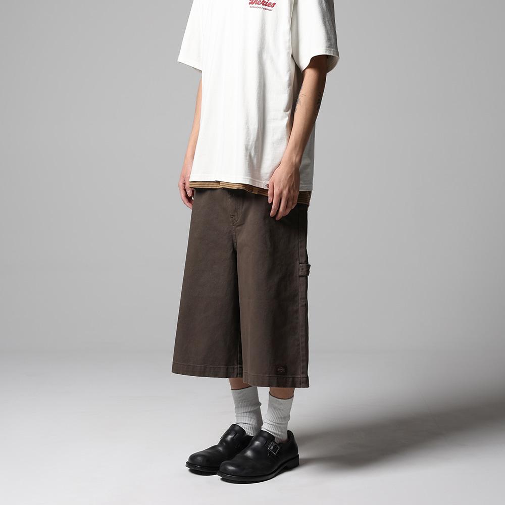 가먼트 다이드 오버랭스 트윌 쇼츠 Brown