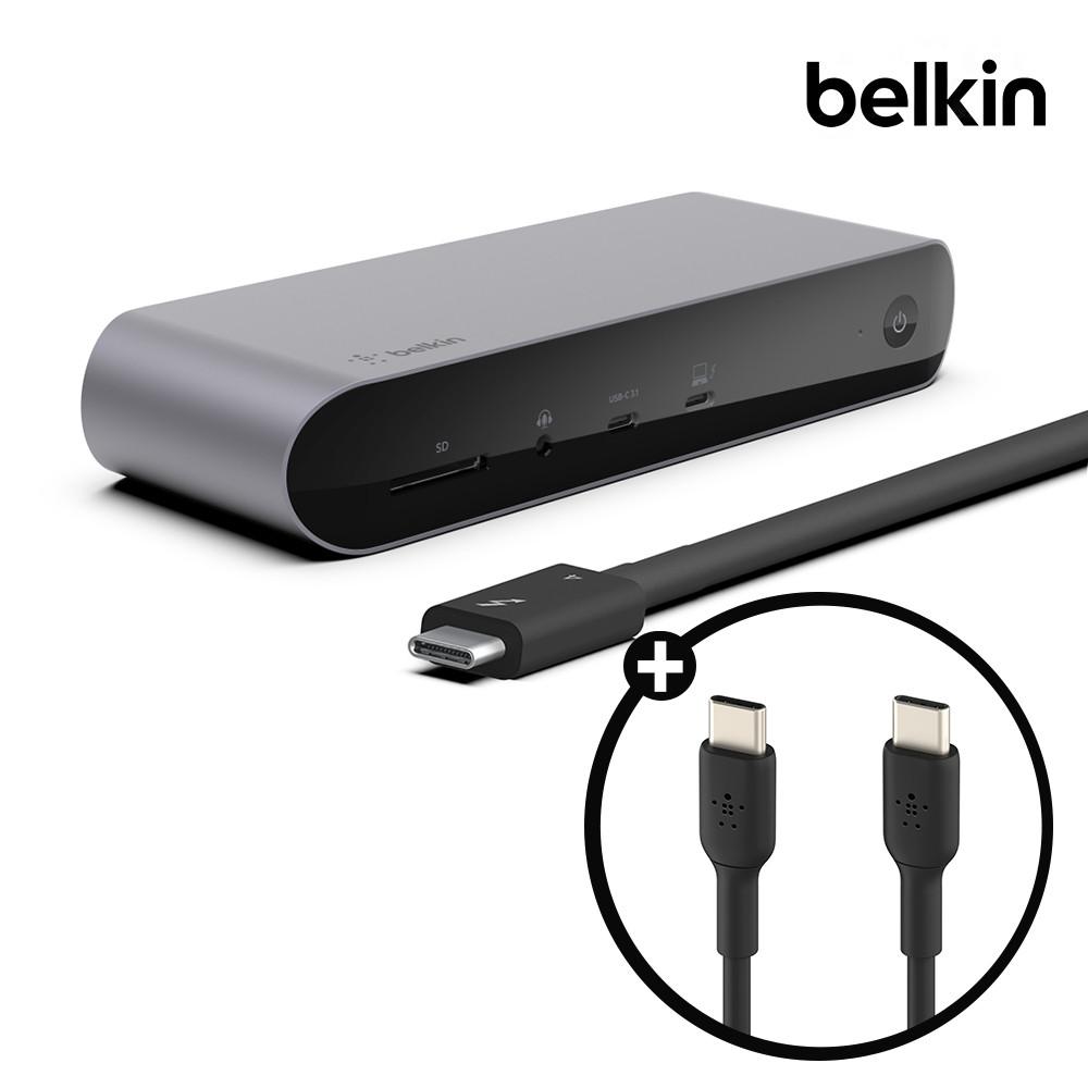 벨킨 썬더볼트4독 도킹스테이션 C타입 멀티 허브 INC006 M2 맥북 프로 13 맥북에어 호환 최대 8K 모니터