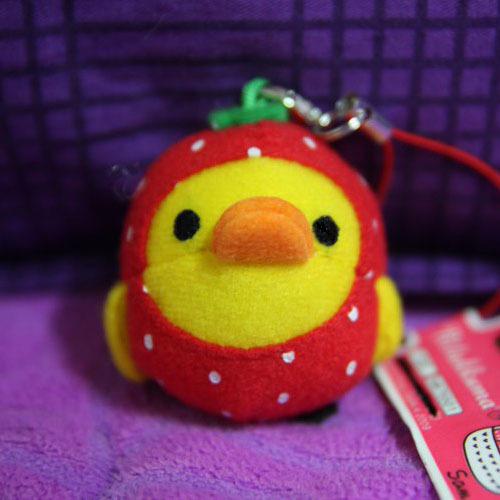 키이로토리 딸기모자 핸드폰줄