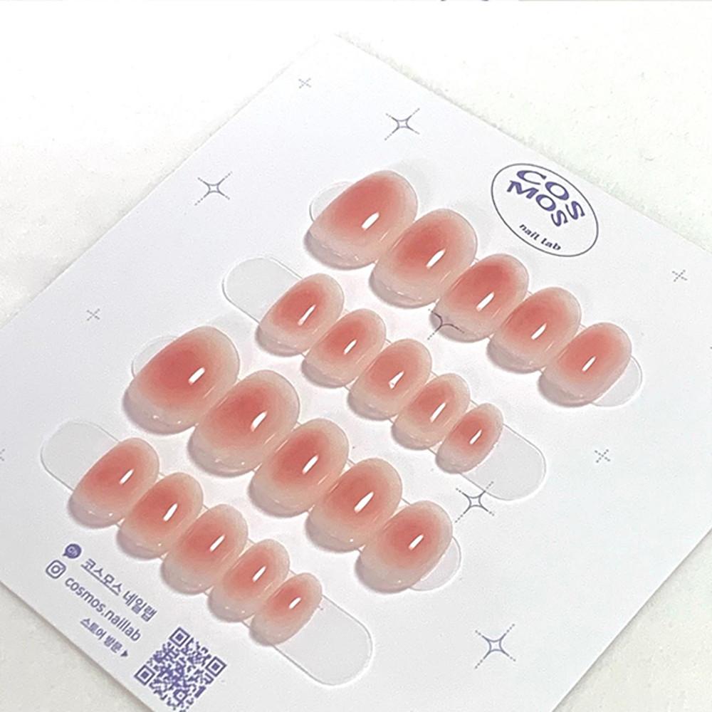 복숭아 수채화 치크 네일 볼터치 봄 수제 젤 네일팁