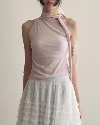 bebe halter tie tee (3color)