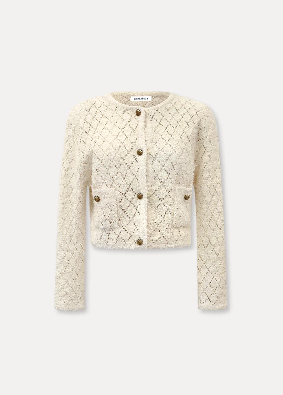 CHIXLABEL H 안젤로 니트 가디건 - Cream