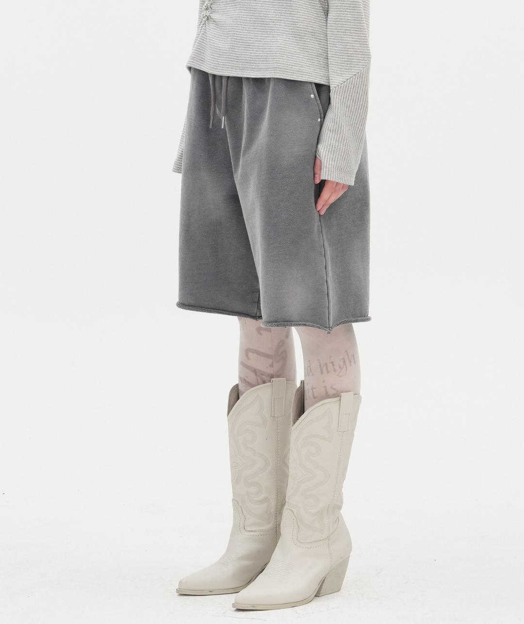 Washed Hotfix Shorts [Charcoal]