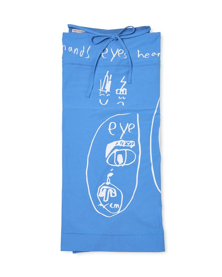 Print wrap skirt with zip pocket in blue