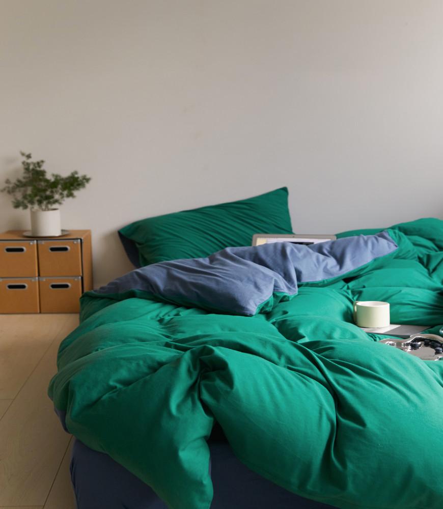 피비씨비 YAKE DEEP GREEN 침구세트 싱글 퀸 킹 사이즈 사계절 이불 베개 커버 세트 니트이불 니트커버 니트베개