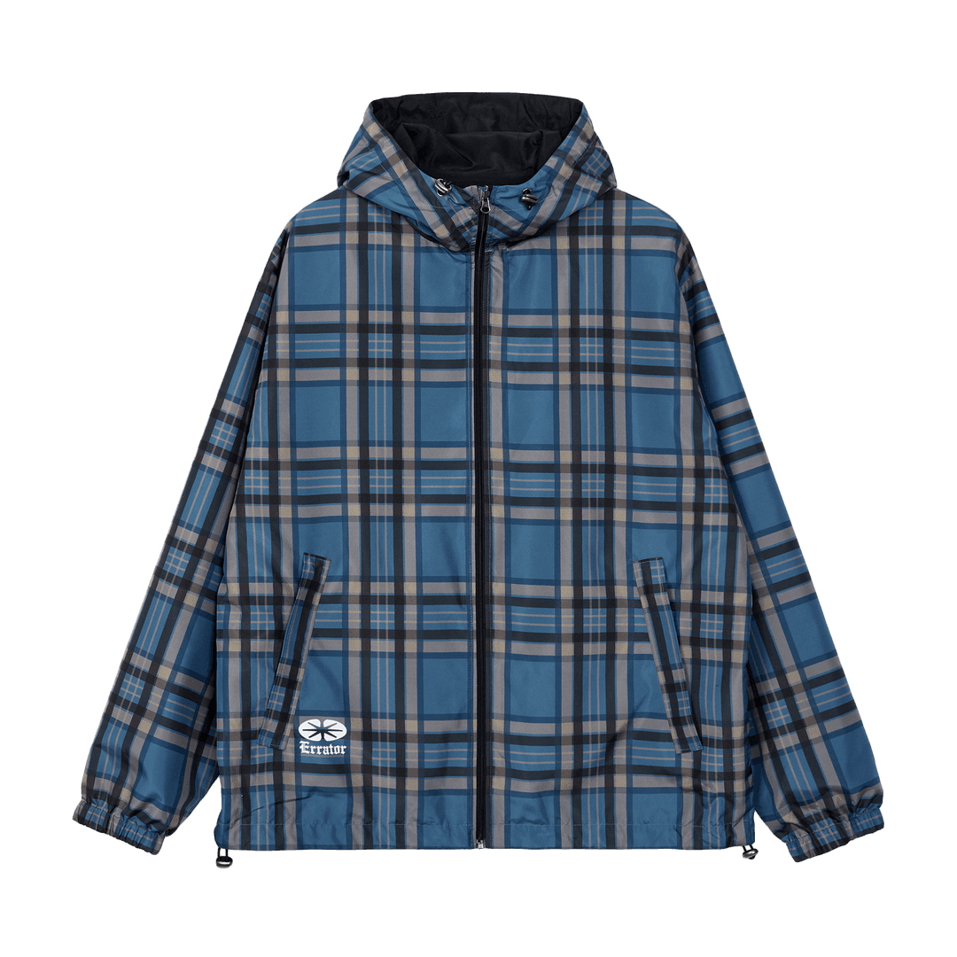 Check Pattern Reversible Windbreaker Blue