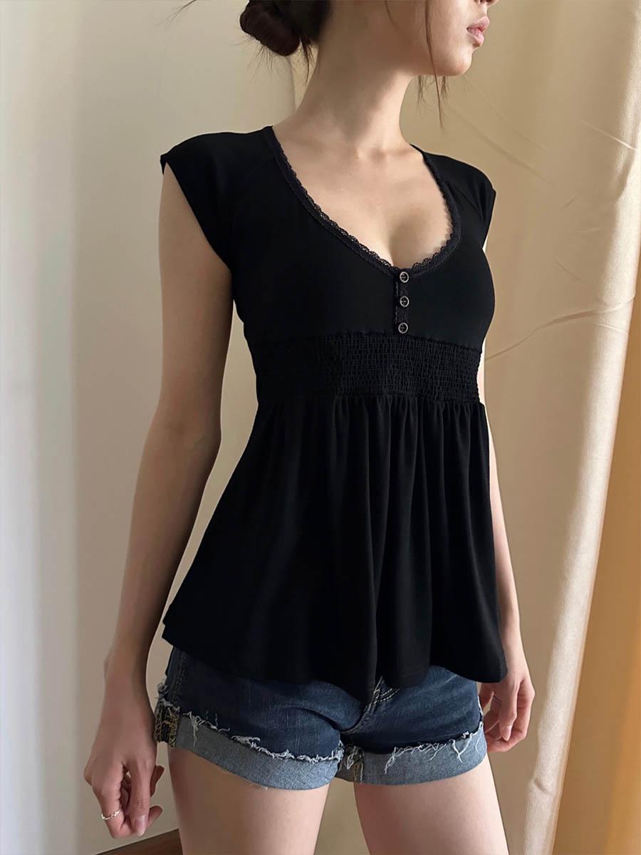 Jersey flared top