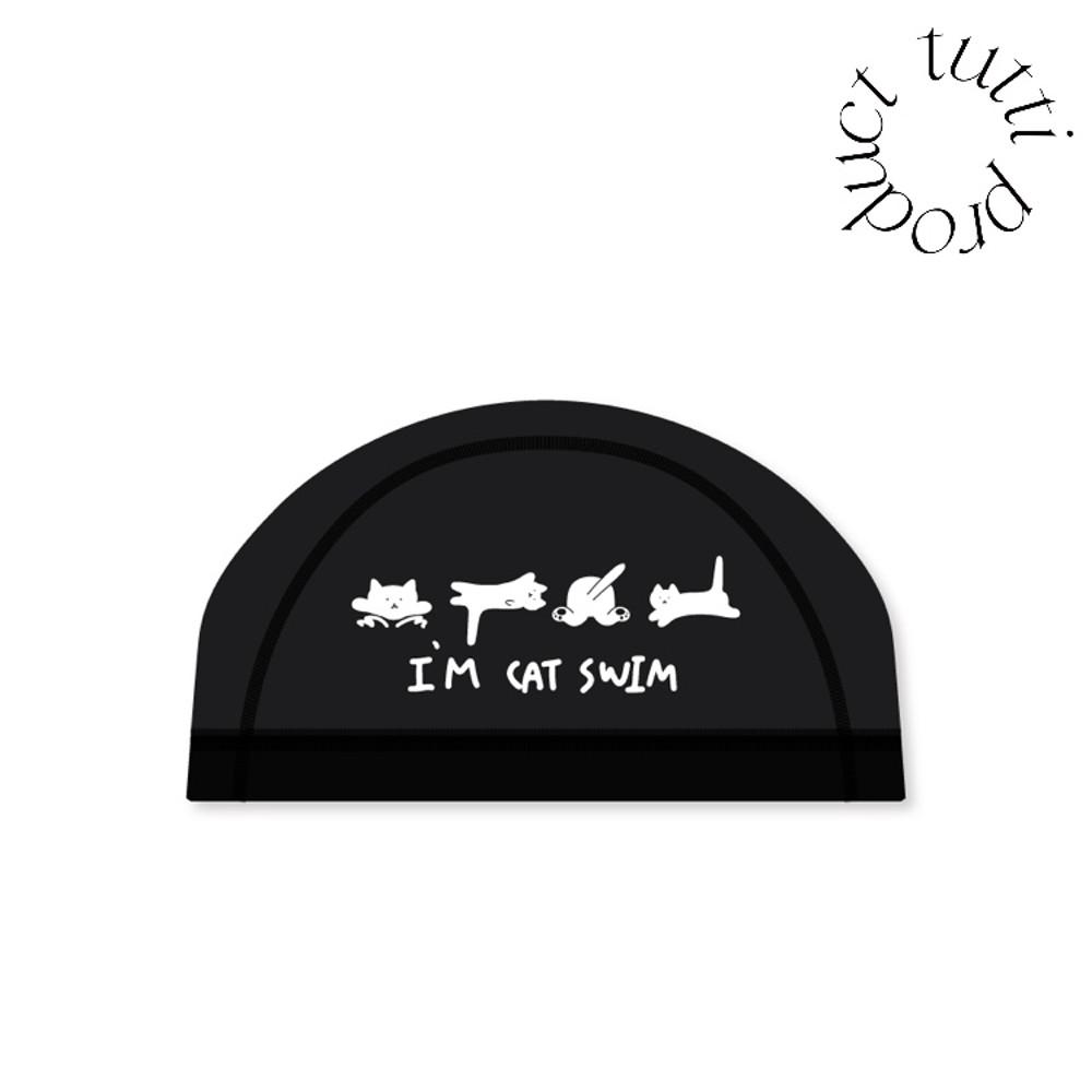IM CAT SWIMMING CAP BLACK MESH