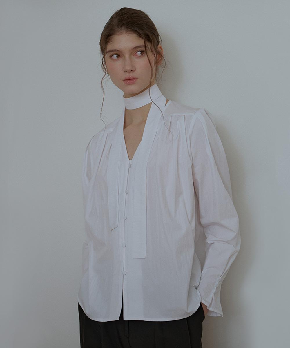 Button Tie Blouse [Ivory]