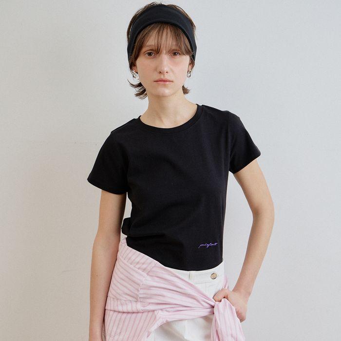 classic cotton logo t-shirts_black