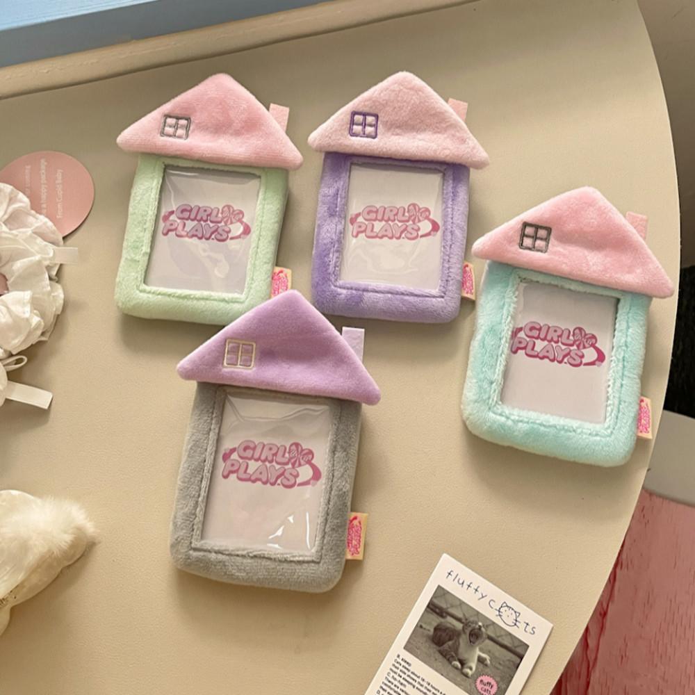 masiondegreen 키치한 포토카드 털 포카 홀더 포토 카드 키링 열쇠고리