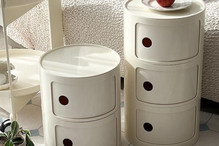 드럼통 버터 수납장 거실 쇼파 주방 원형 원통 캐비넷 수납함