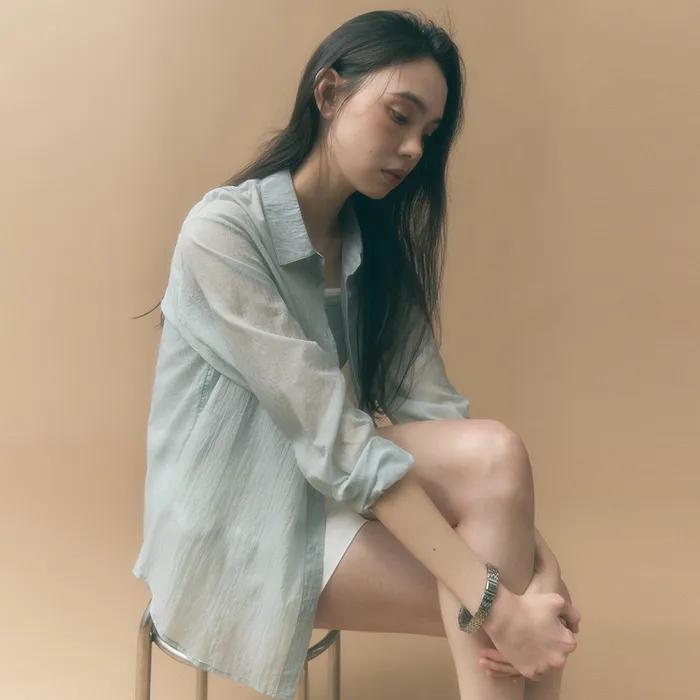 글로우 시스루 셔츠 민트 MDSH014MINT