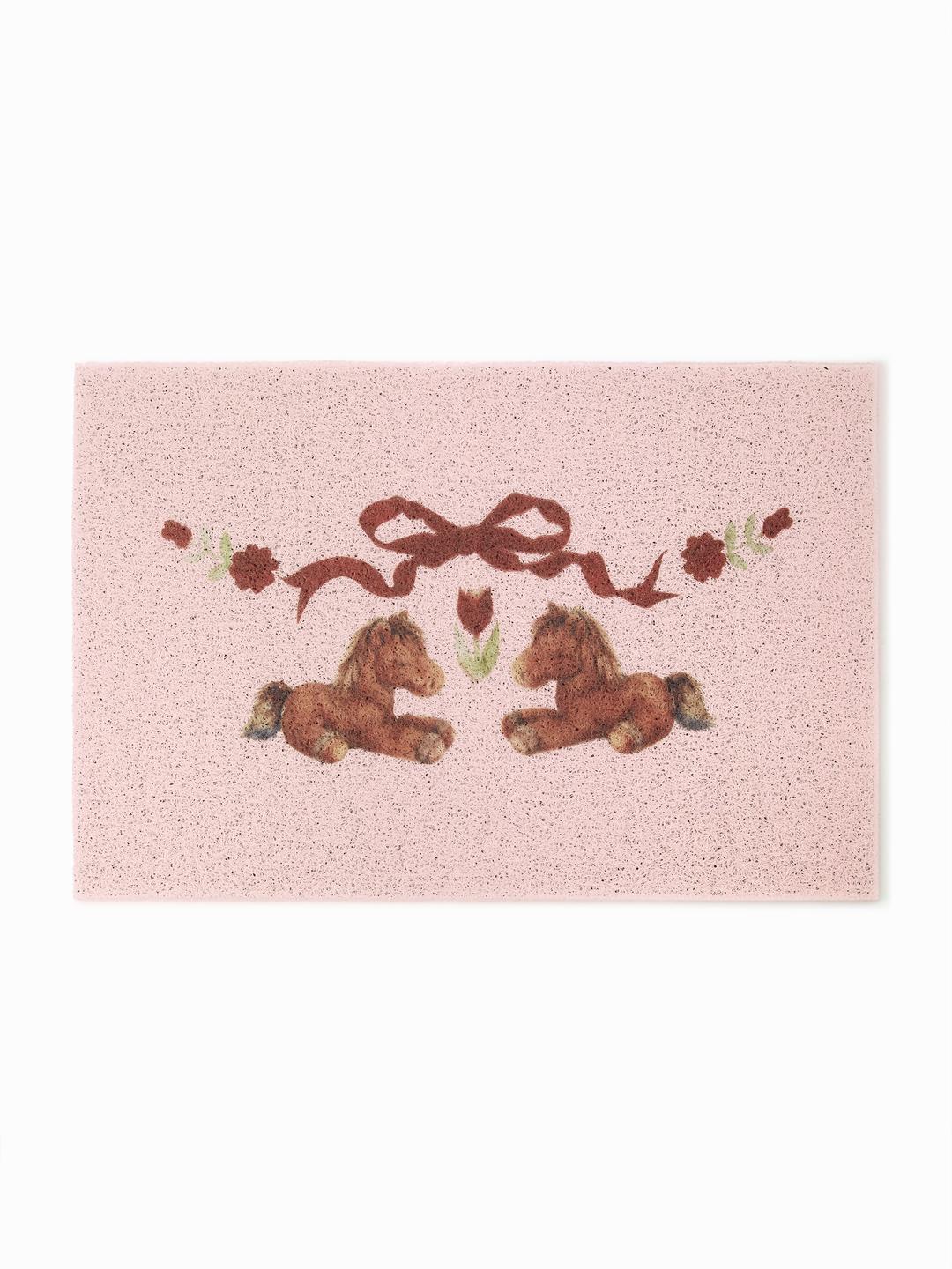 BOWKNOT & HORSE & FLOWER PATTERN DOOR MAT