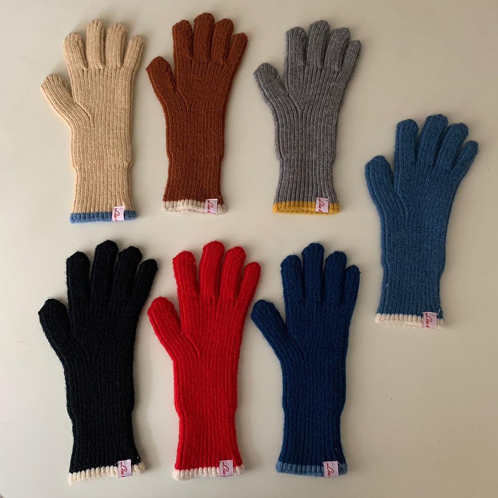 겨울 스마트폰 터치 손가락구멍 핑거홀 롱 캐시미어 골지 니트장갑
