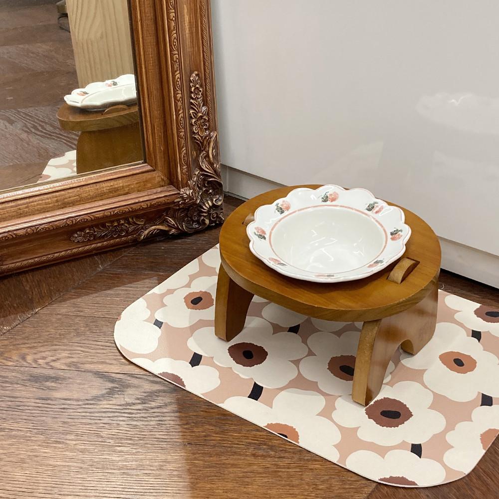 가티가티 고양이 강아지 밥그릇 식기 식탁 수반 물그릇 1구 빈티지로즈