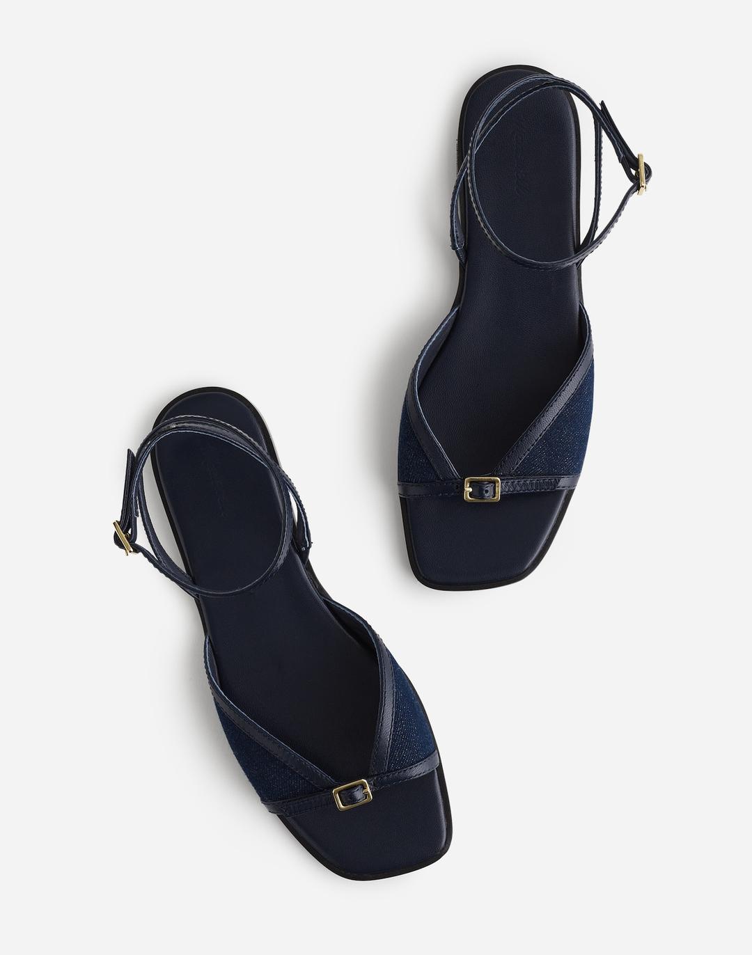 The Etta Ankle-Strap Sandals in Denim | Madewell