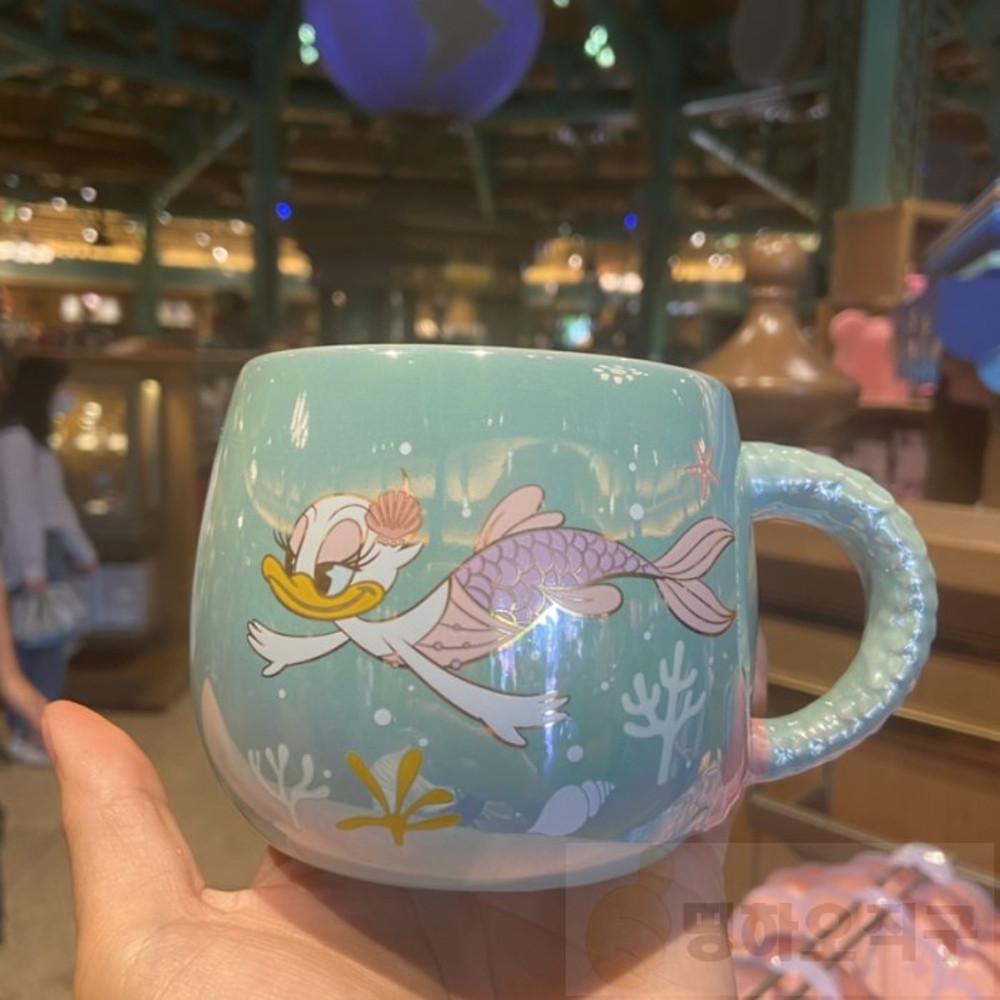 상하이 디즈니랜드 써머시즌 인어미니 데이지 오션블루머그/426ml