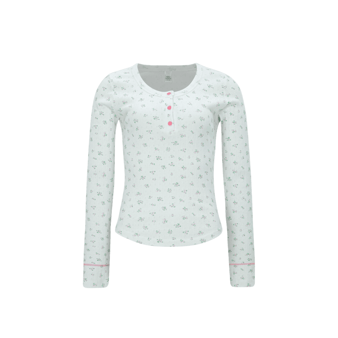 flower long sleeve white
