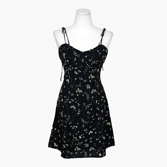[당일출고] Roman floral print cami mini dress