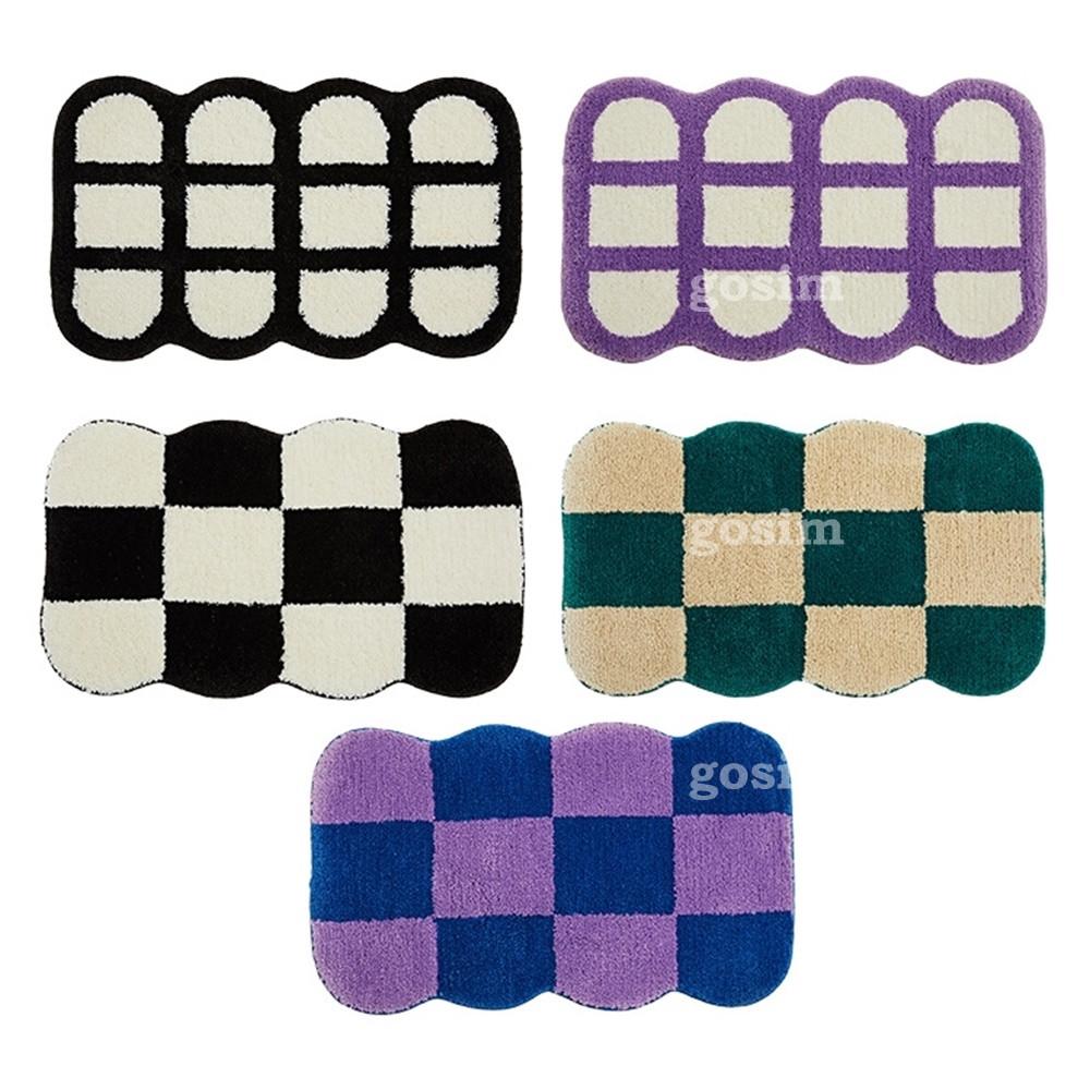 체커보드 웨이브 발매트 러그 화장실 현관 주방 5color