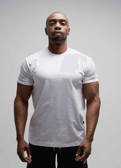 언브로큰 무지 머슬핏 반팔 화이트