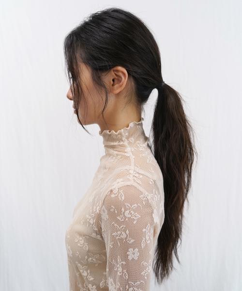 Flower Pattern French Pullover (Cream beige)